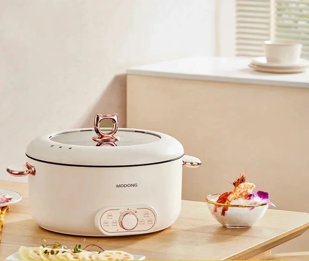 6L elektromos hot pot párolókosárral, tapadásmentes