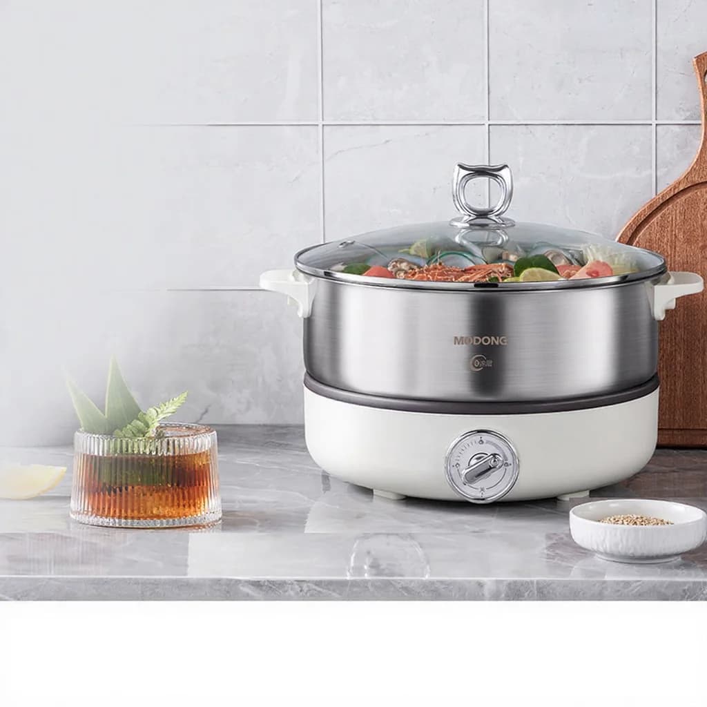 Osztott elektromos hot pot rozsdamentes acél belső edénnyel, 1500W
