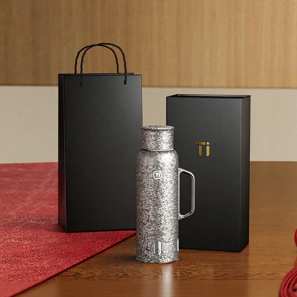 Tiszta titán szigetelt bögre hőmérséklet-kijelzővel, 601-700ml