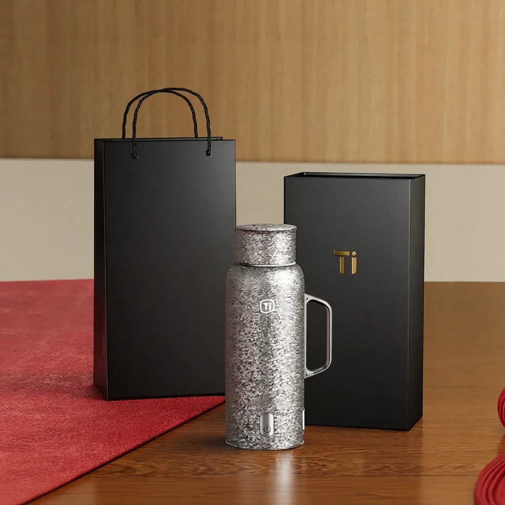 Tiszta titán szigetelt bögre hőmérséklet-kijelzővel, 601-700ml