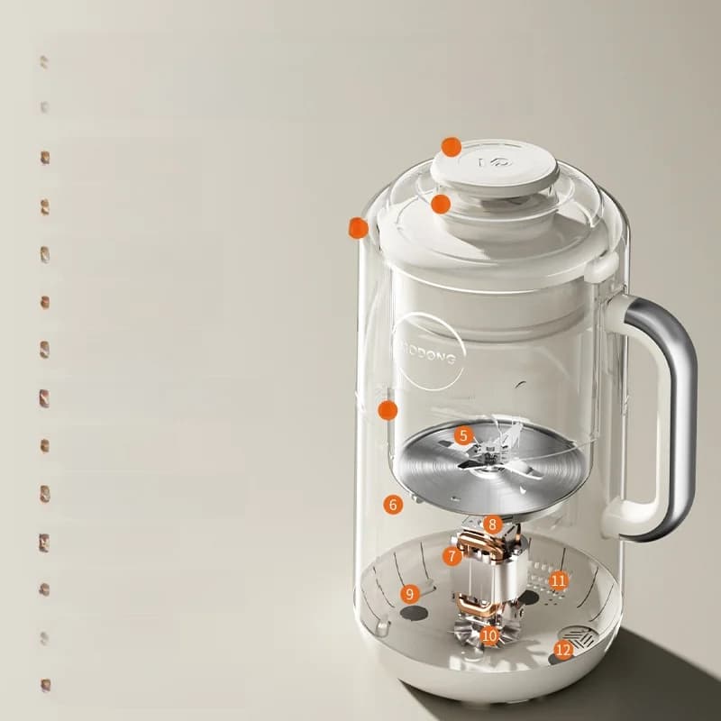 Fűtéses turmixgép, 1.2L kapacitás, érintővezérlés, rozsdamentes acél