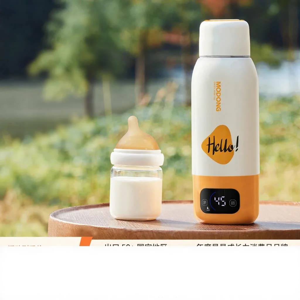 Hordozható bébi tápszer melegítő pohár 550 ml Ultra, hálózati forralás + vezeték nélküli melegen tartás