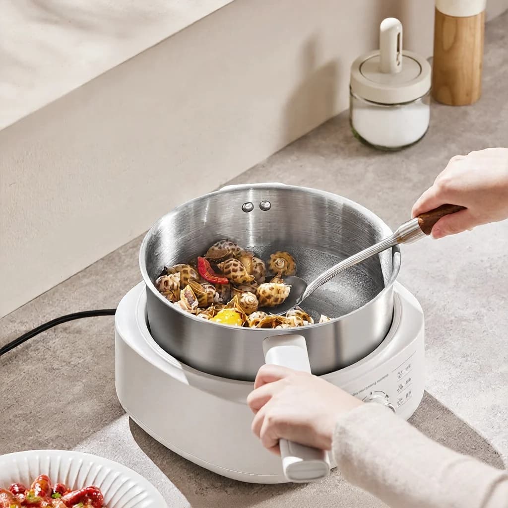 Rozsdamentes acél elektromos hot pot párolóval, 3L, 220V
