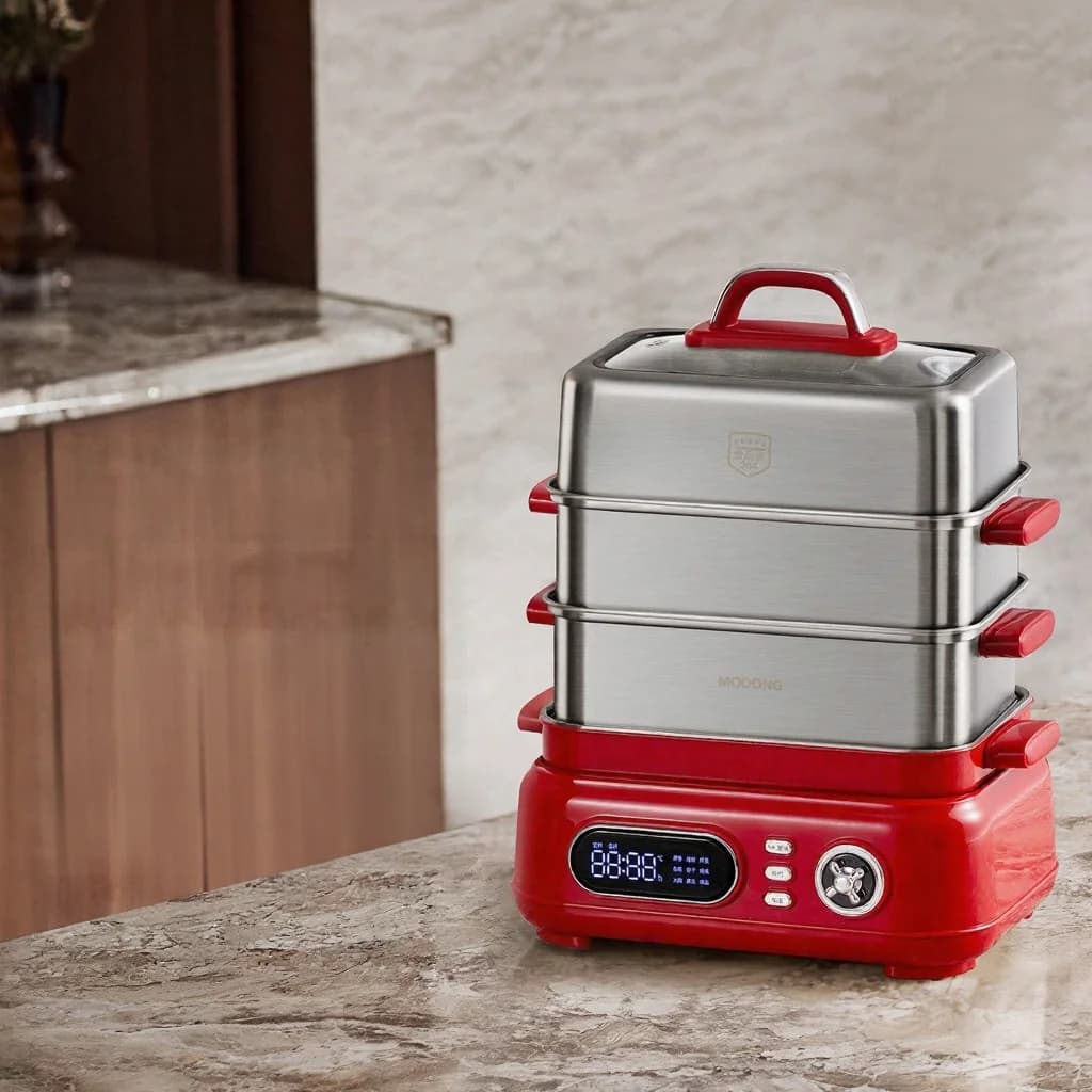Elektromos rozsdamentes acél 3 szintes gőzfőző 18L 220V 1500W