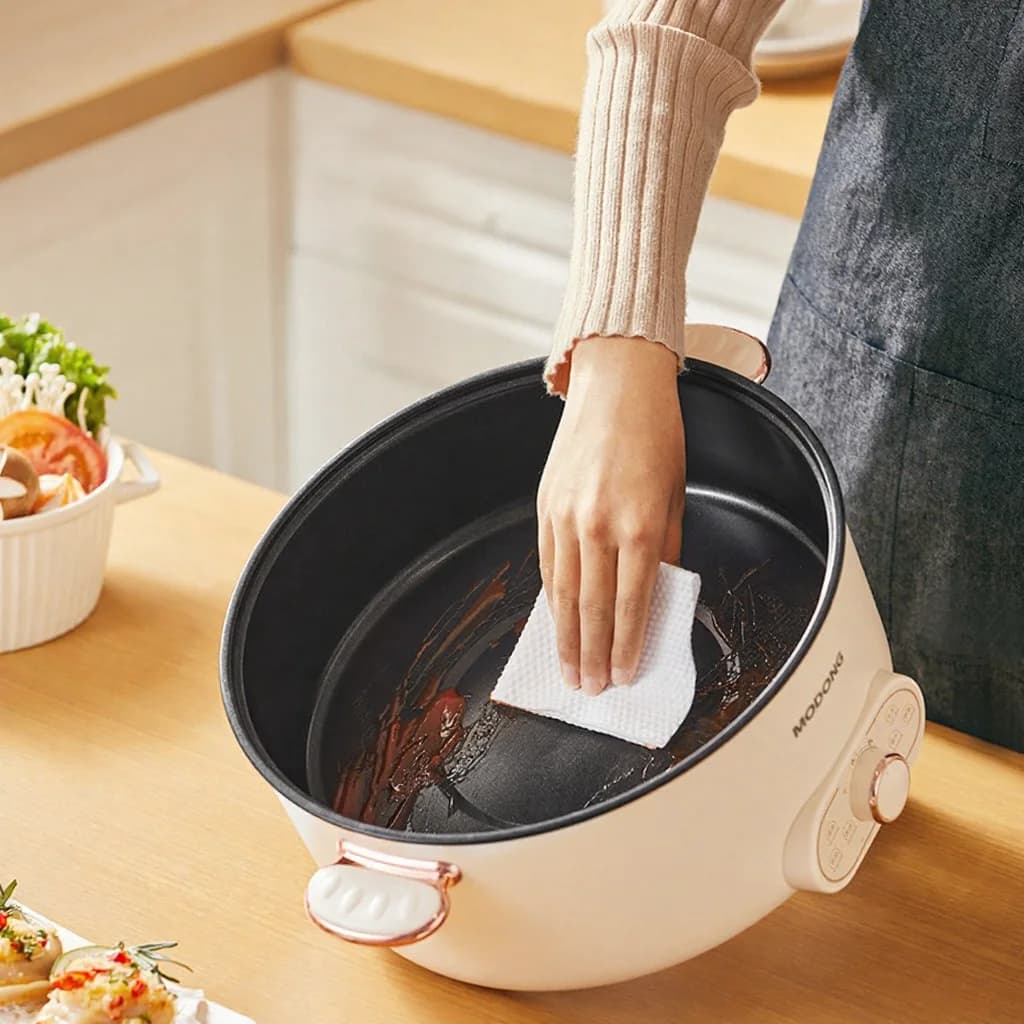 6 L-es elektromos hot pot gőzölő kosárral, tapadásmentes