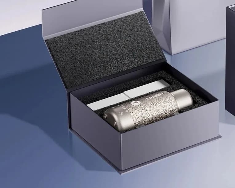 Hordozható titán elektromos fűthető pohár, 1L, dupla áramforrás, melegen tartás