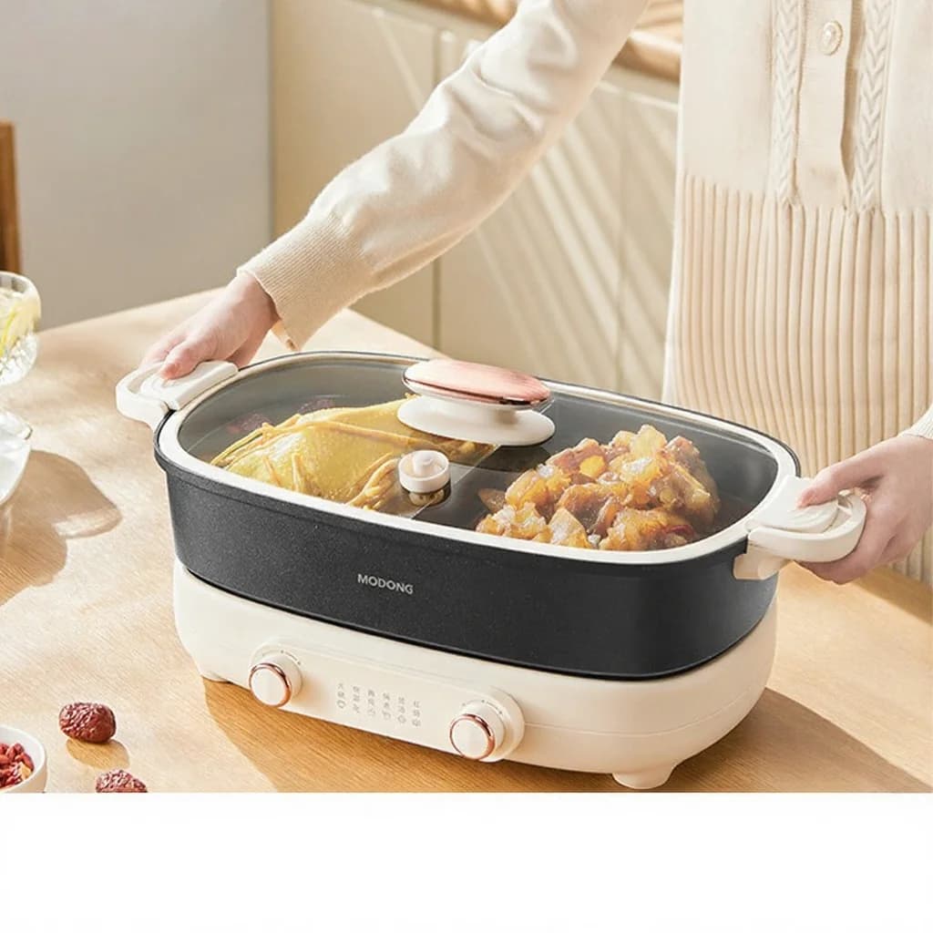 Osztott elektromos hot pot 7L, kétzónás független hőmérséklet-szabályozás
