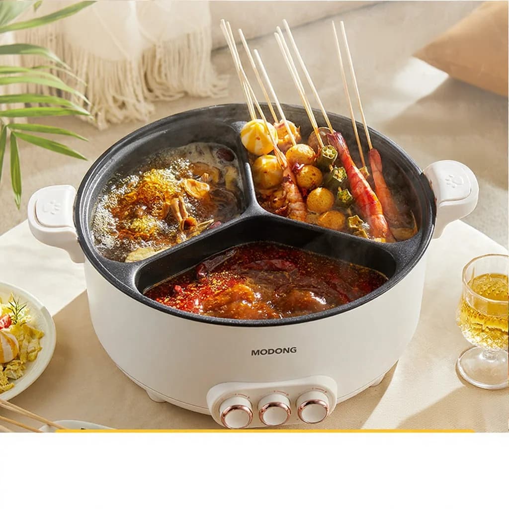 Elektromos hot pot elválasztó betéttel 6L-8L, 220V, 5-6 fő