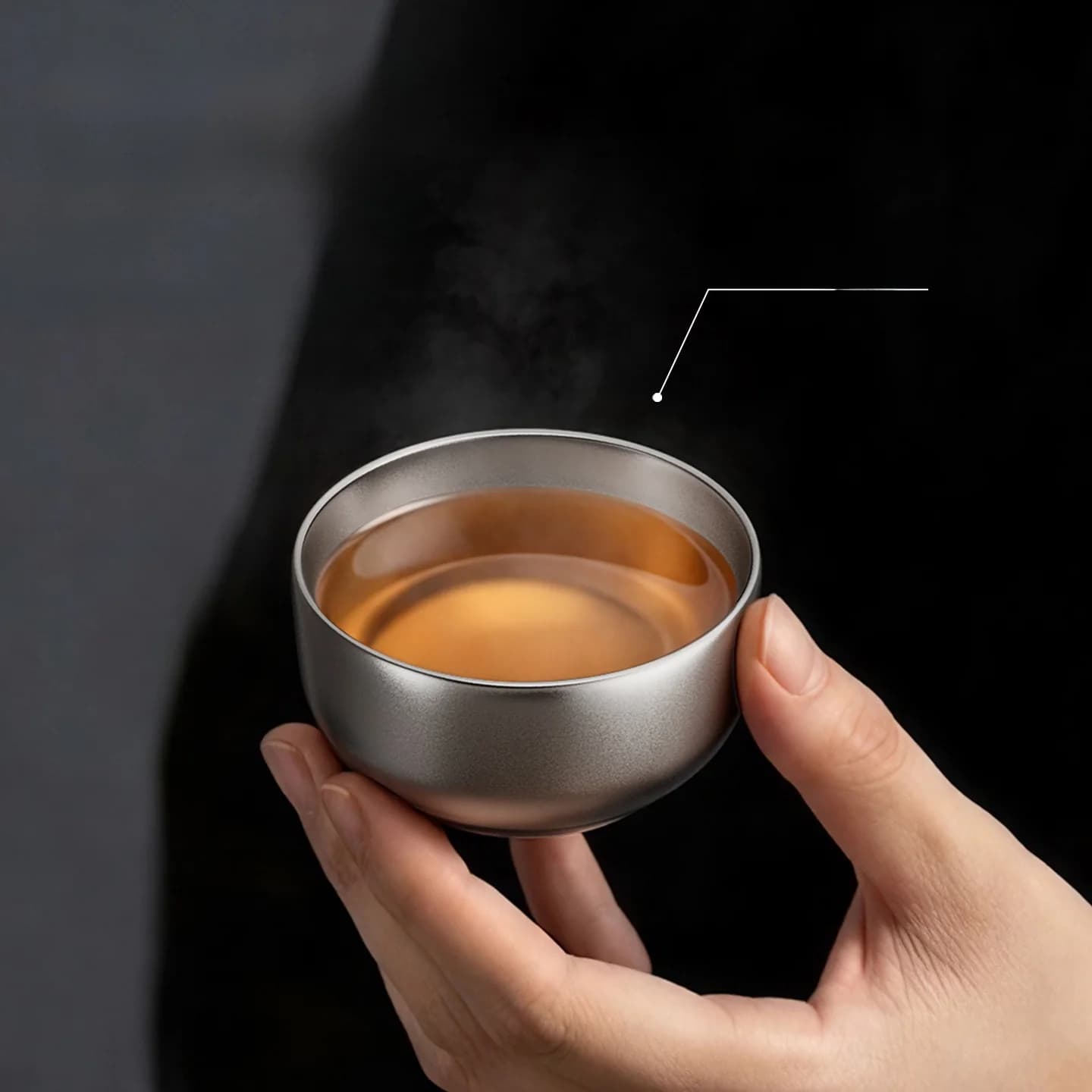 Tiszta titán gongfu teáscsésze készlet 55ml kézzel készített, natúr felület