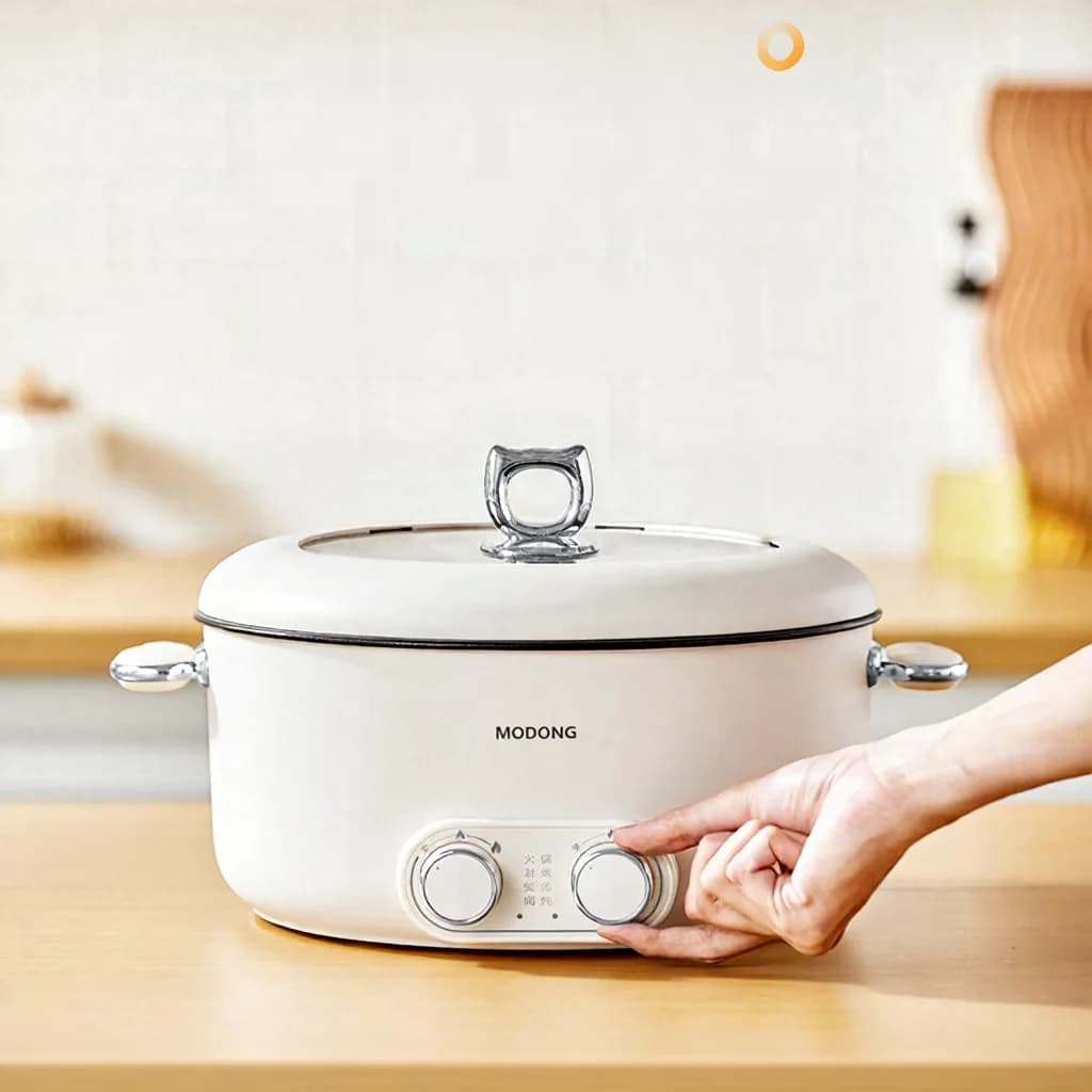 Kétzónás elektromos hot pot 6L nagy kapacitással, tapadásmentes bevonattal
