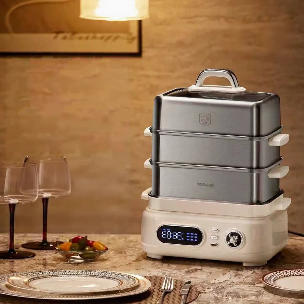 Elektromos rozsdamentes acél 3 szintes gőzfőző 18L 220V 1500W