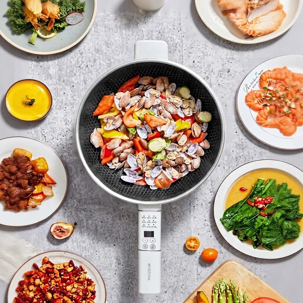 Elektromos multifunkciós hot pot gőzkosárral 5L 220V