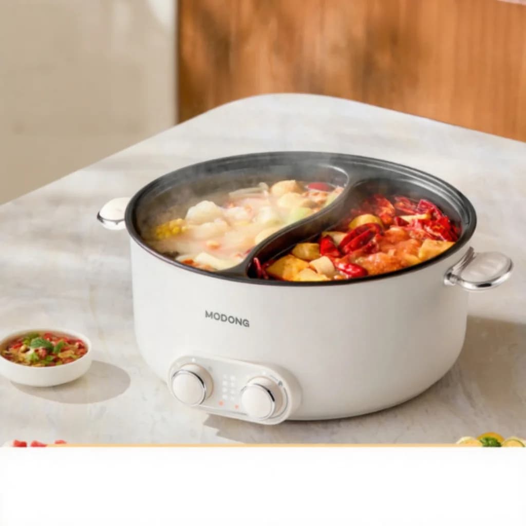 6L kétzónás elektromos hot pot, független hőmérséklet-szabályozással