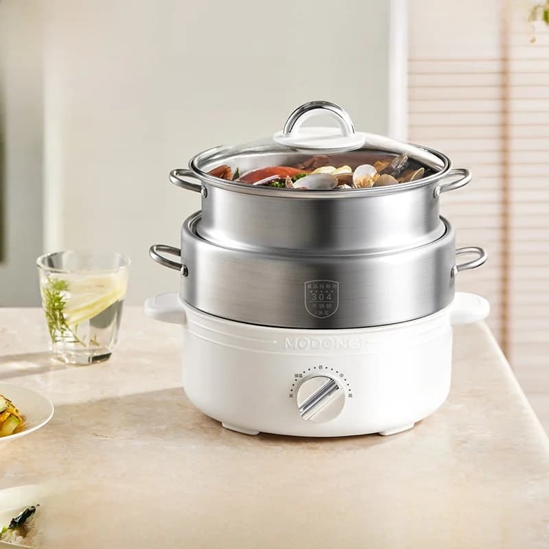 Osztott elektromos hot pot, rozsdamentes acél, 2L, 3 hőfokozat