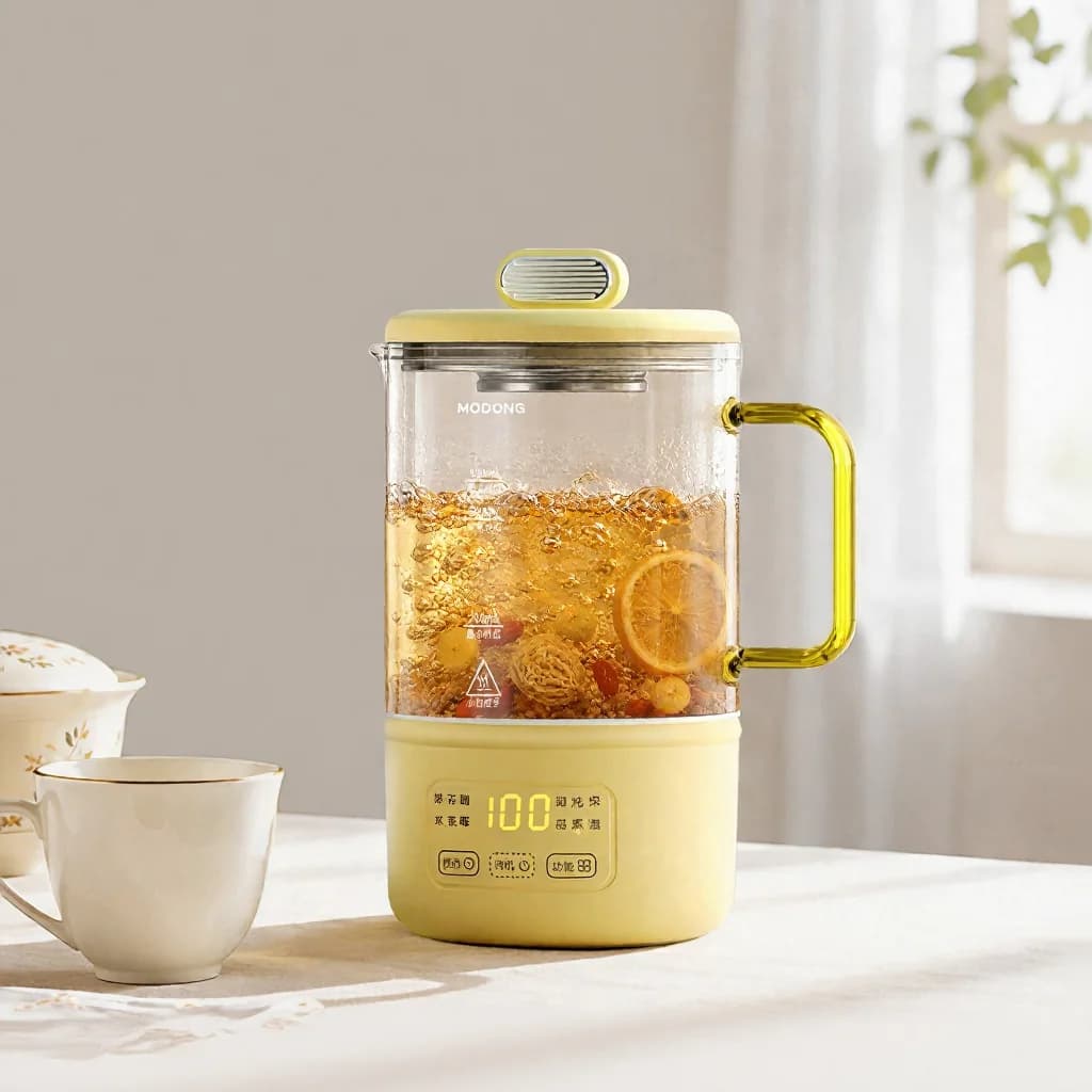 Üveg elektromos egészségüst 600ml 500W melegen tartó és időzítő funkcióval