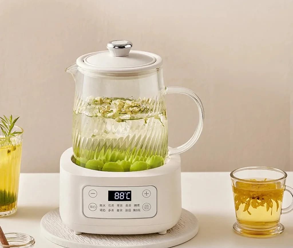 Üveg elektromos egészségfőző 1-1.5L, érintésvezérléses teához