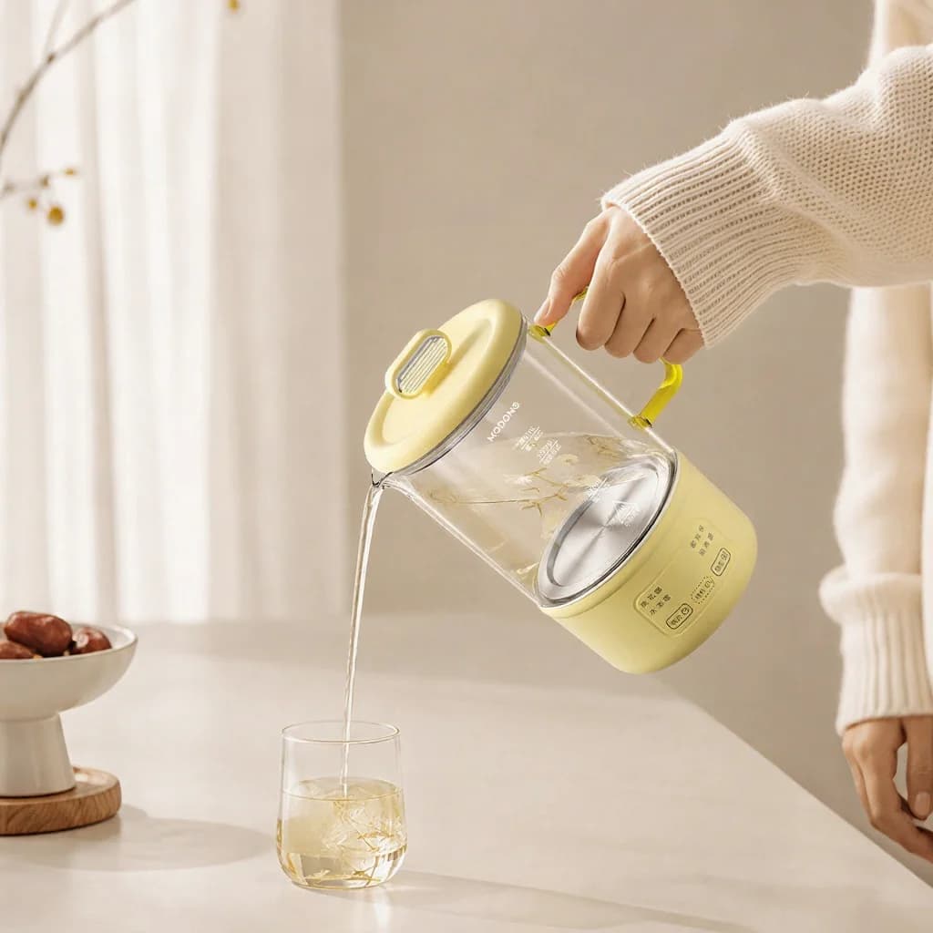Üveg elektromos egészségügyi fazék 600ml 500W melegen tartással és időzítővel