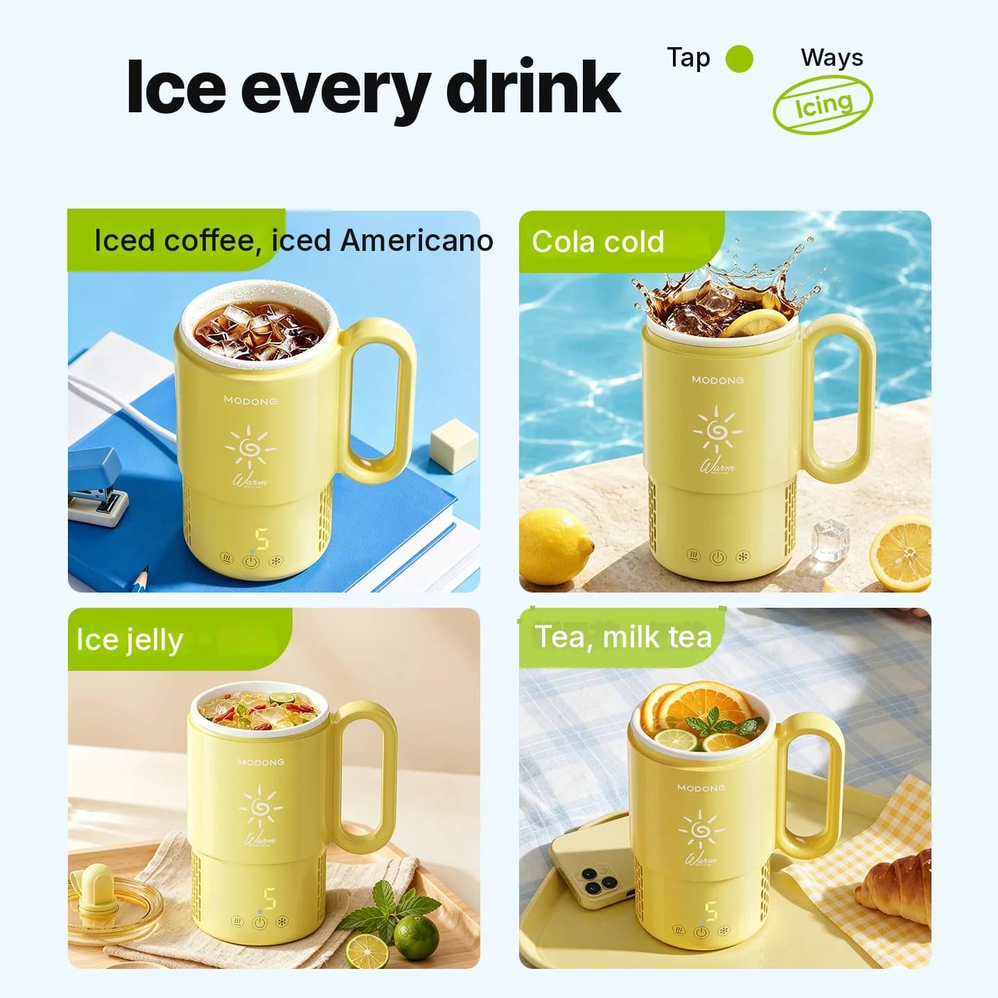 Mini hűtő-fűtő pohár 450mL 36W érintésvezérlés