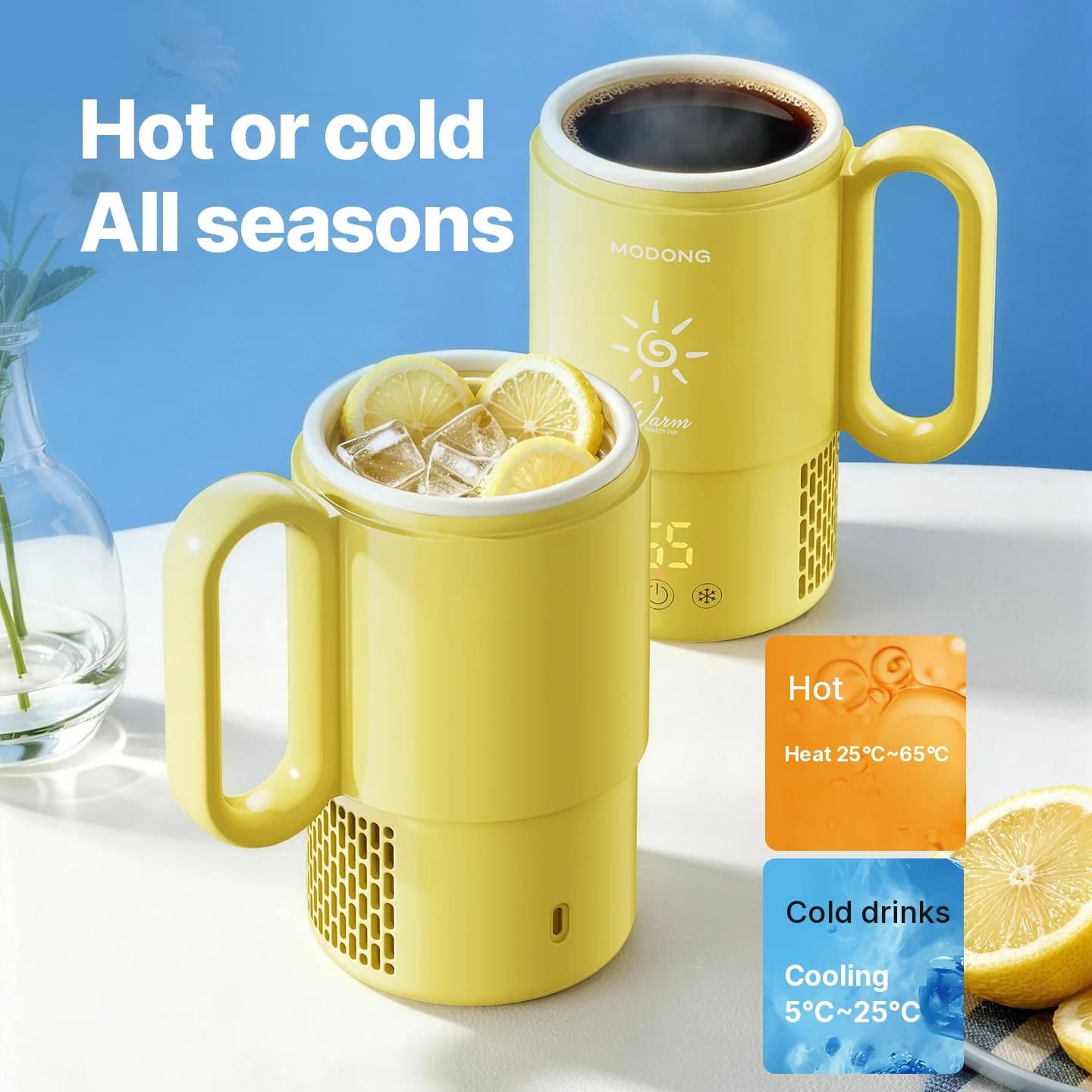 Mini hűtő-fűtő pohár 450mL 36W érintésvezérlés
