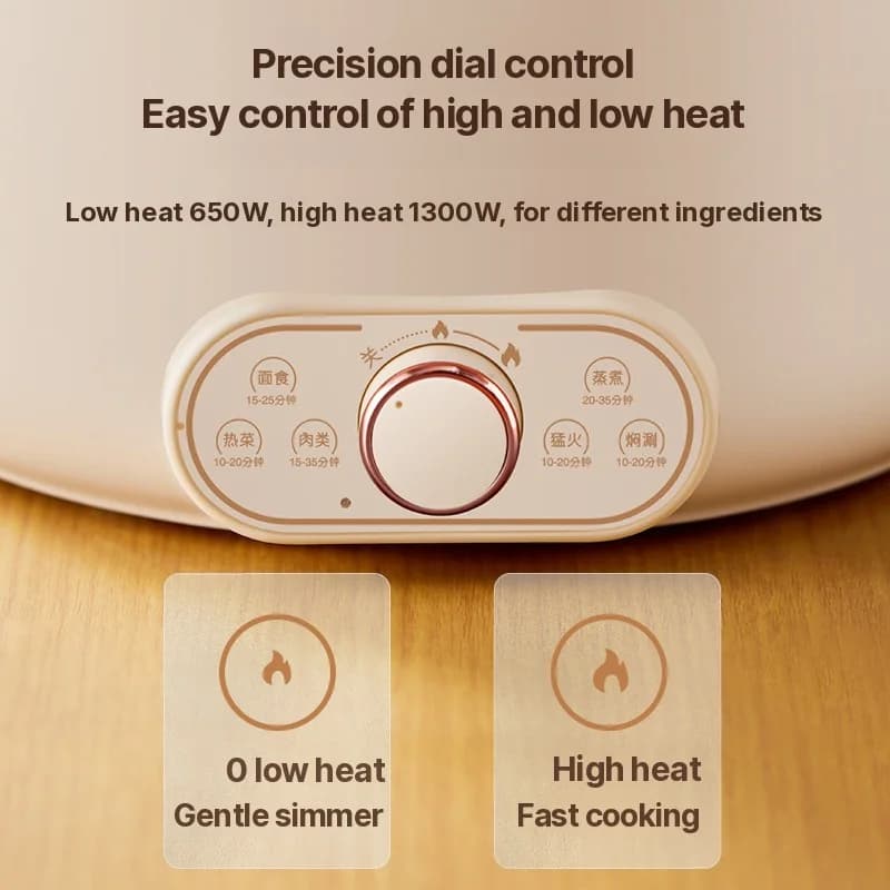 6 L-es elektromos hot pot gőzölő kosárral, tapadásmentes