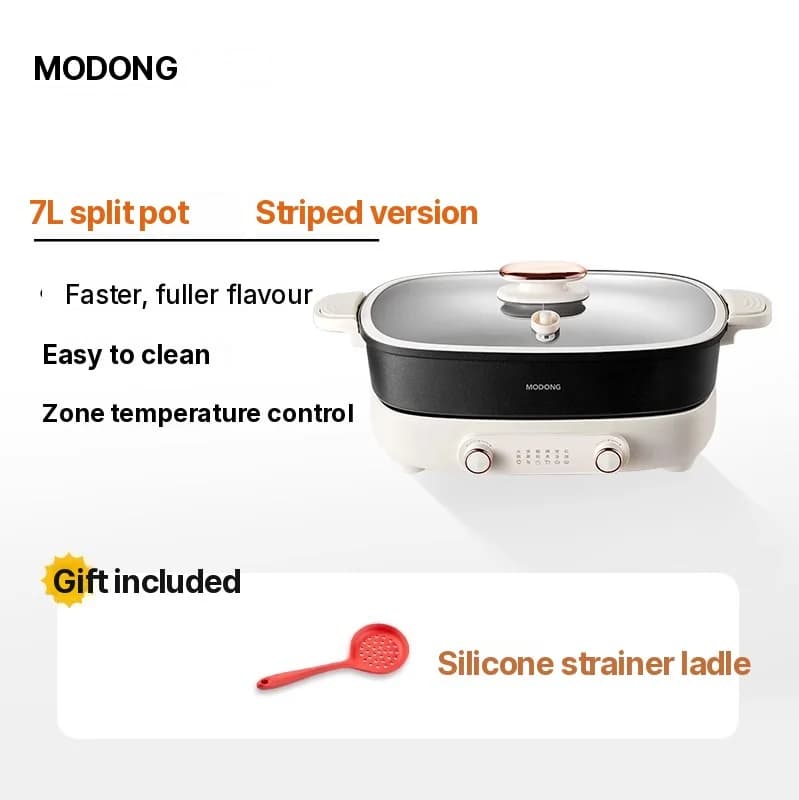 Elektromos hot pot 7L elválasztóval vagy négyosztású kivitelben, 220V, osztott fazék