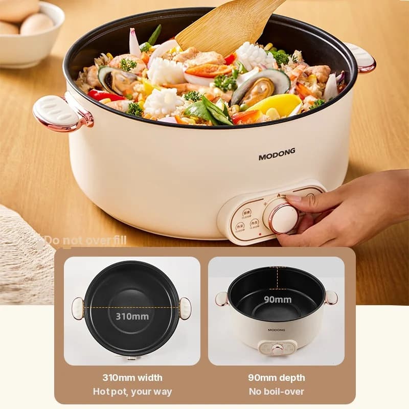 6 L-es elektromos hot pot gőzölő kosárral, tapadásmentes