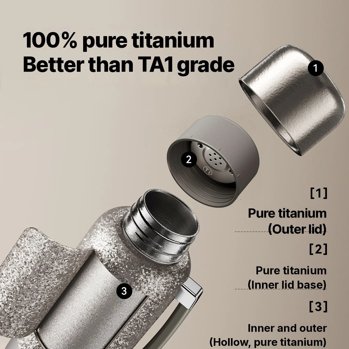 Tiszta titán elektromos melegítőkanna hőszigeteléssel 1200ml