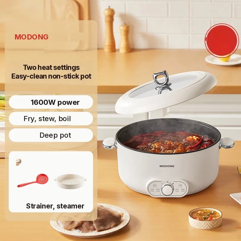 Elektromos hot pot párolóval, 8L nagy kapacitás, 220V