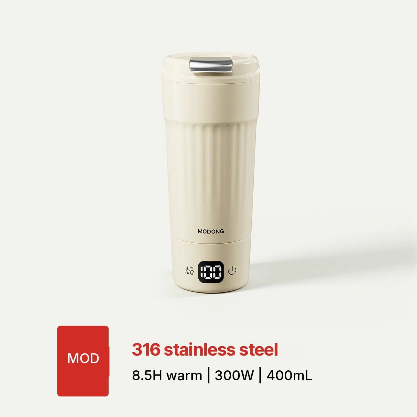 Hordozható elektromos melegítőbögre, 400mL, 7 hőmérséklet-fokozat