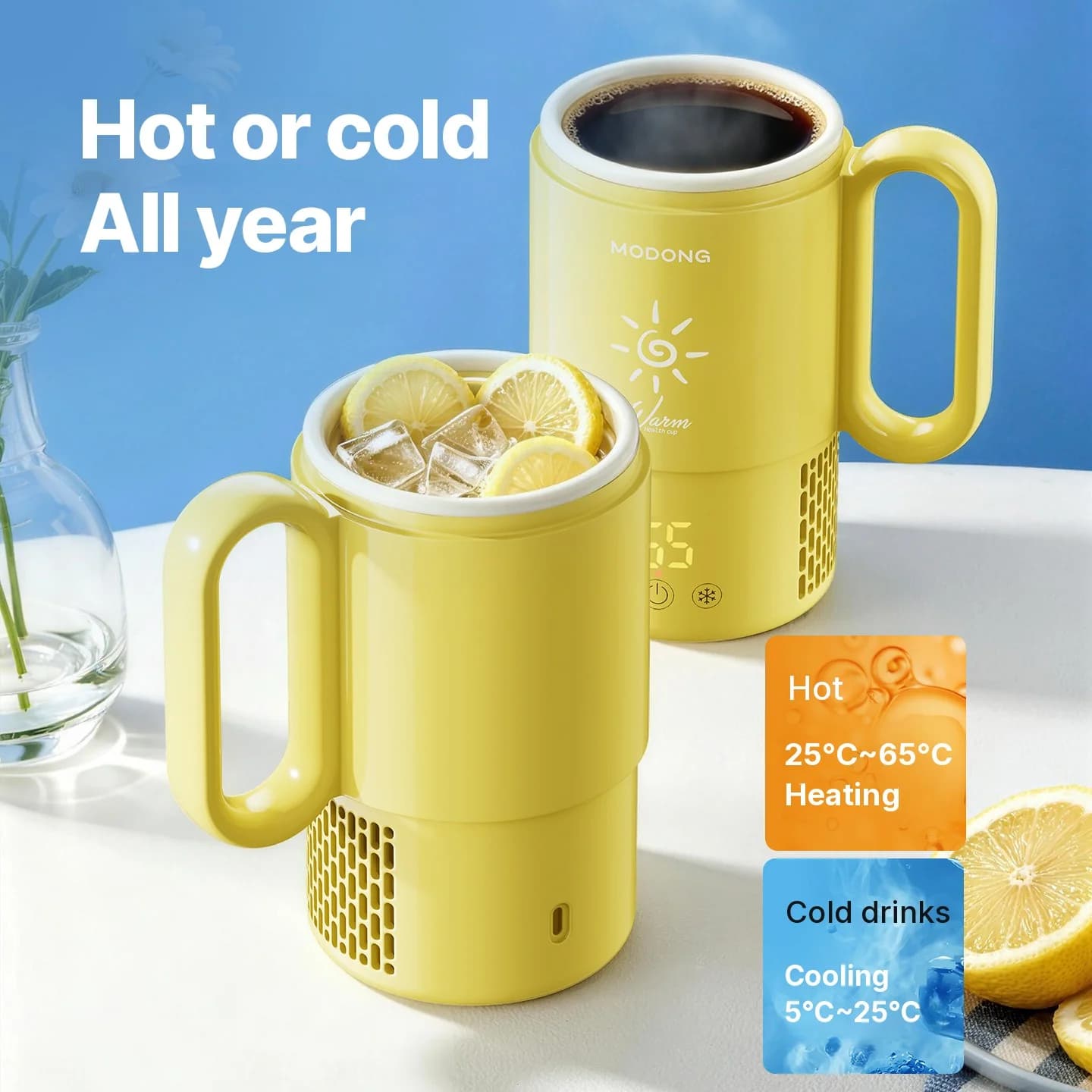 Mini hűtő-fűtő pohár 450mL 36W érintővezérlés