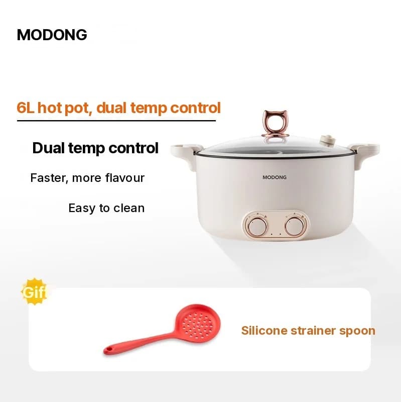 Elektromos hot pot elválasztó betéttel 6L-8L, 220V, 5-6 fő