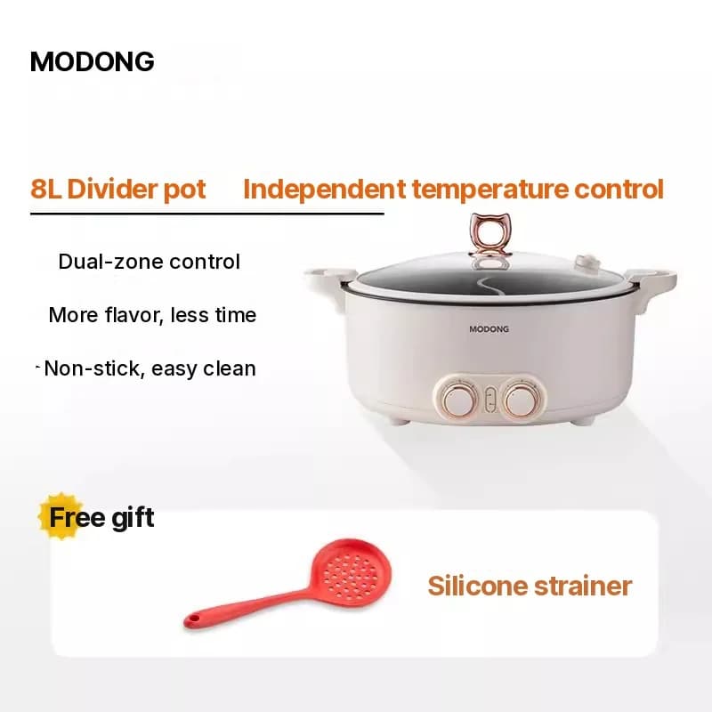 Elektromos hot pot elválasztó betéttel 6L-8L, 220V, 5-6 fő