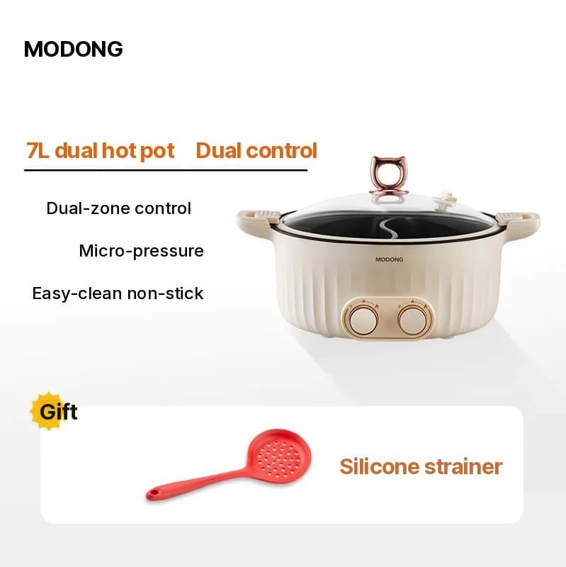 Elektromos hot pot elválasztó betéttel 6L-8L, 220V, 5-6 fő