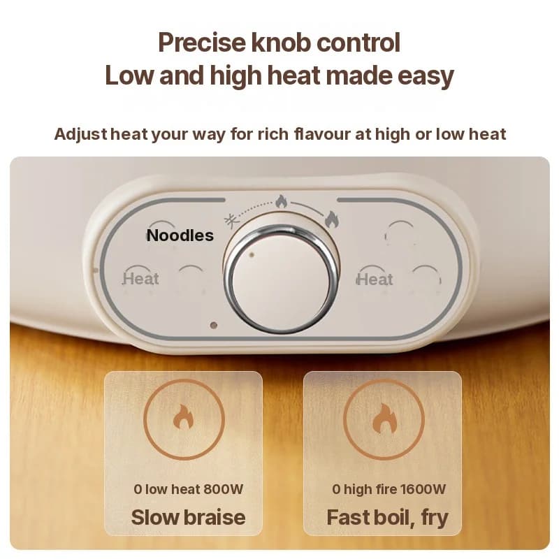 Elektromos hot pot párolóval, 8L nagy kapacitás, 220V