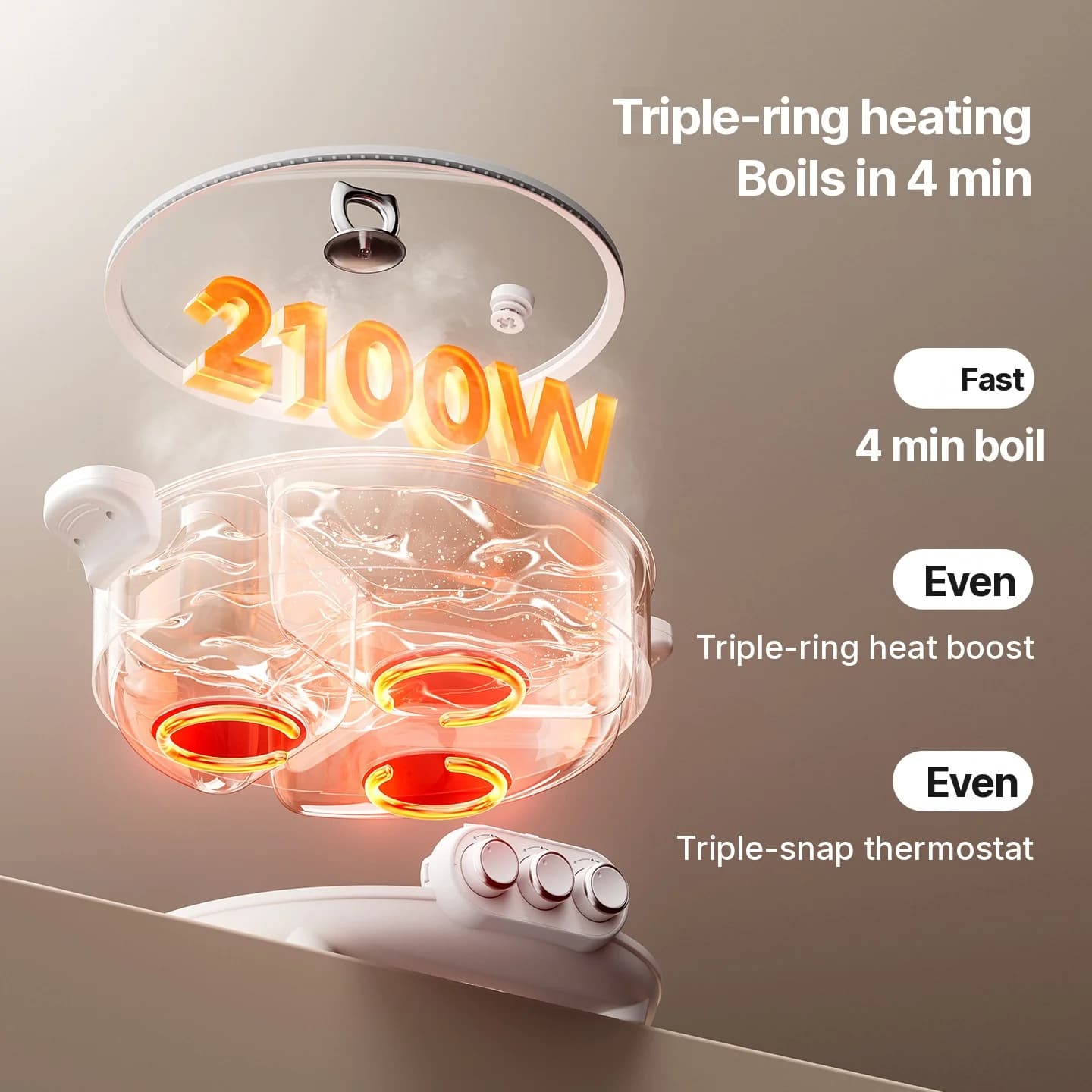 Elválasztós elektromos hot pot, 5.6L/8L, 220V