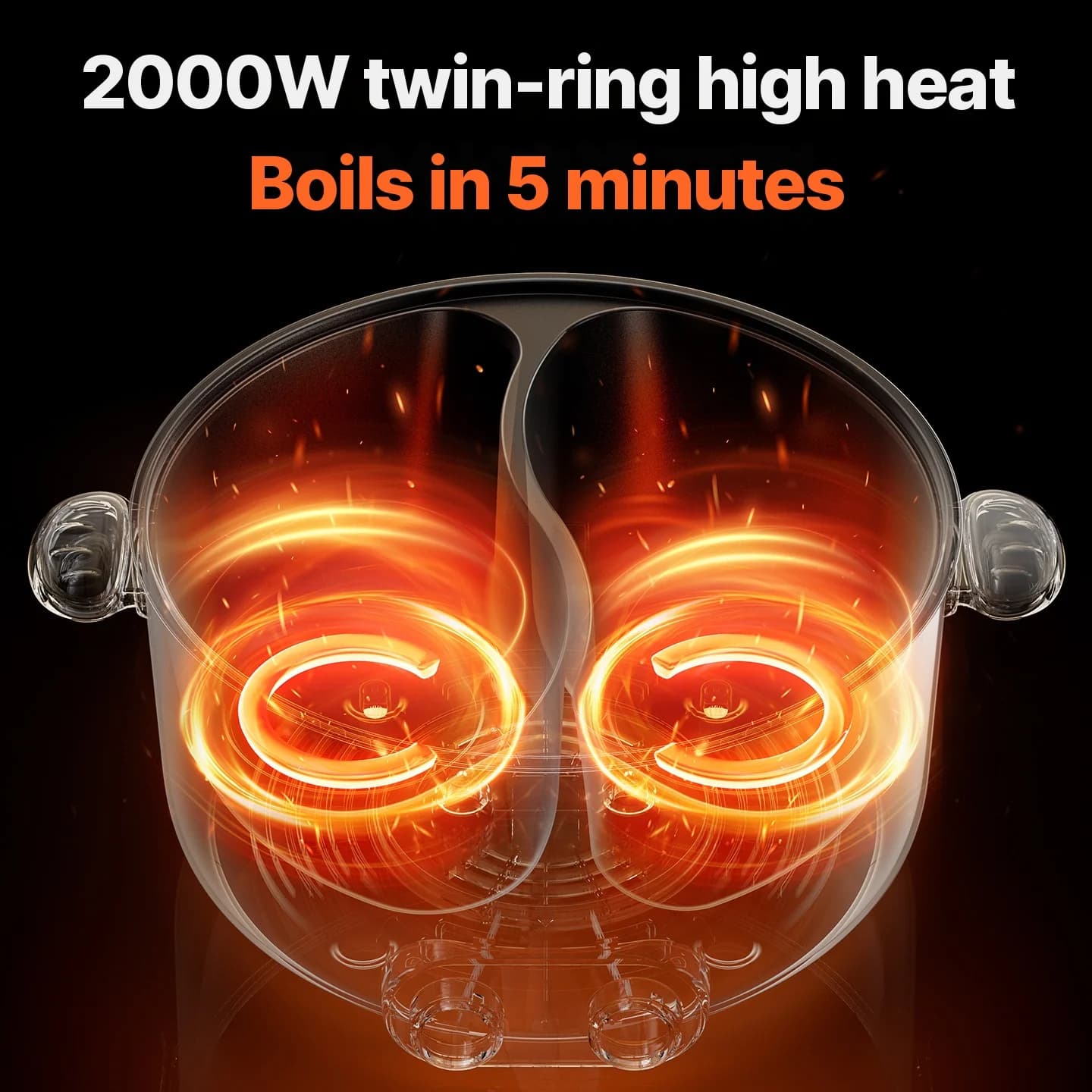 6L kétzónás elektromos hot pot, független hőmérséklet-szabályozással