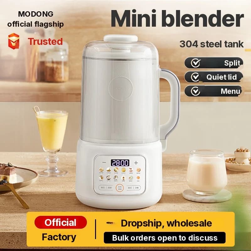 Fűtős turmixgép szójatej készítéséhez, öntisztító, 800W