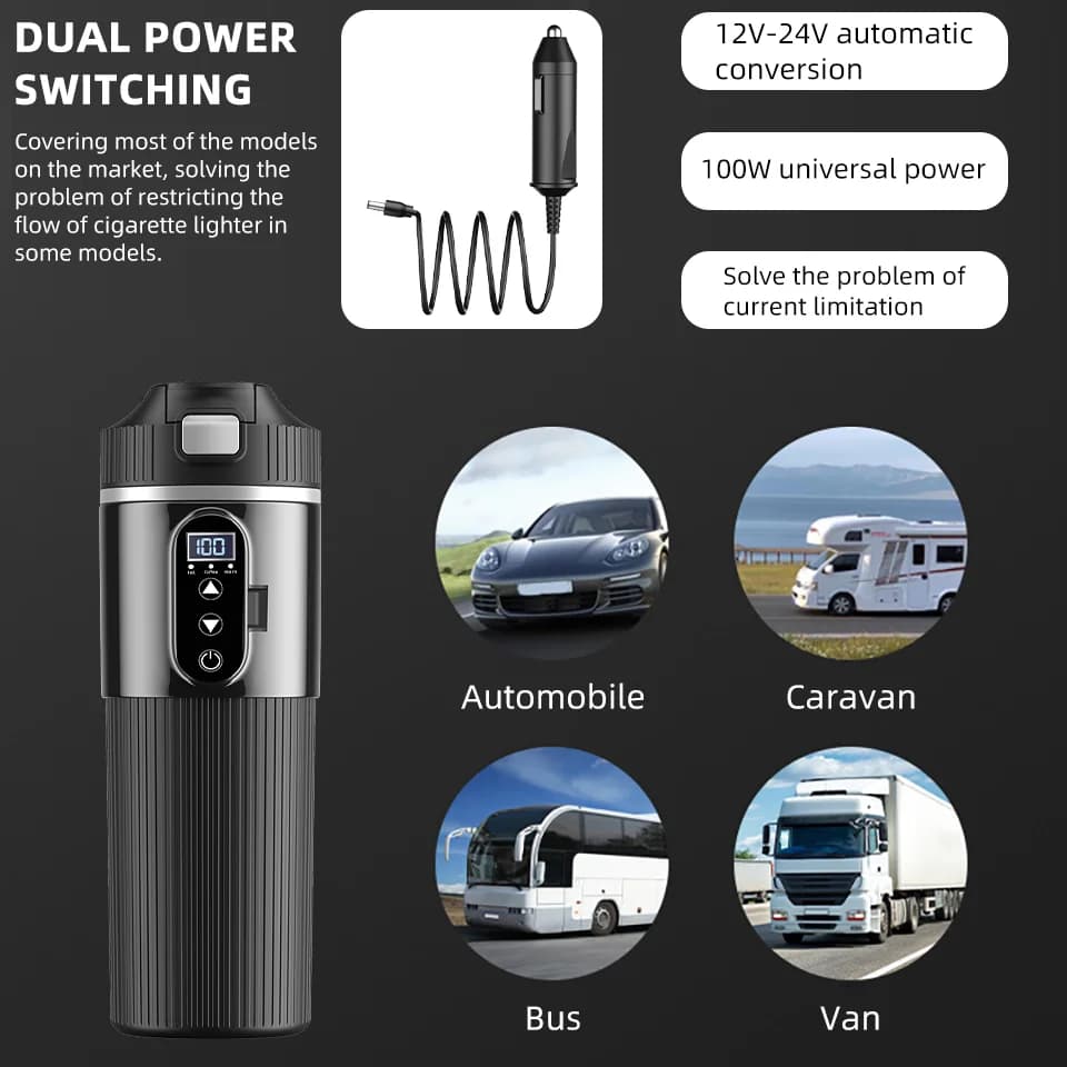 500ml 12V/24V elektromos fűtőbögre
