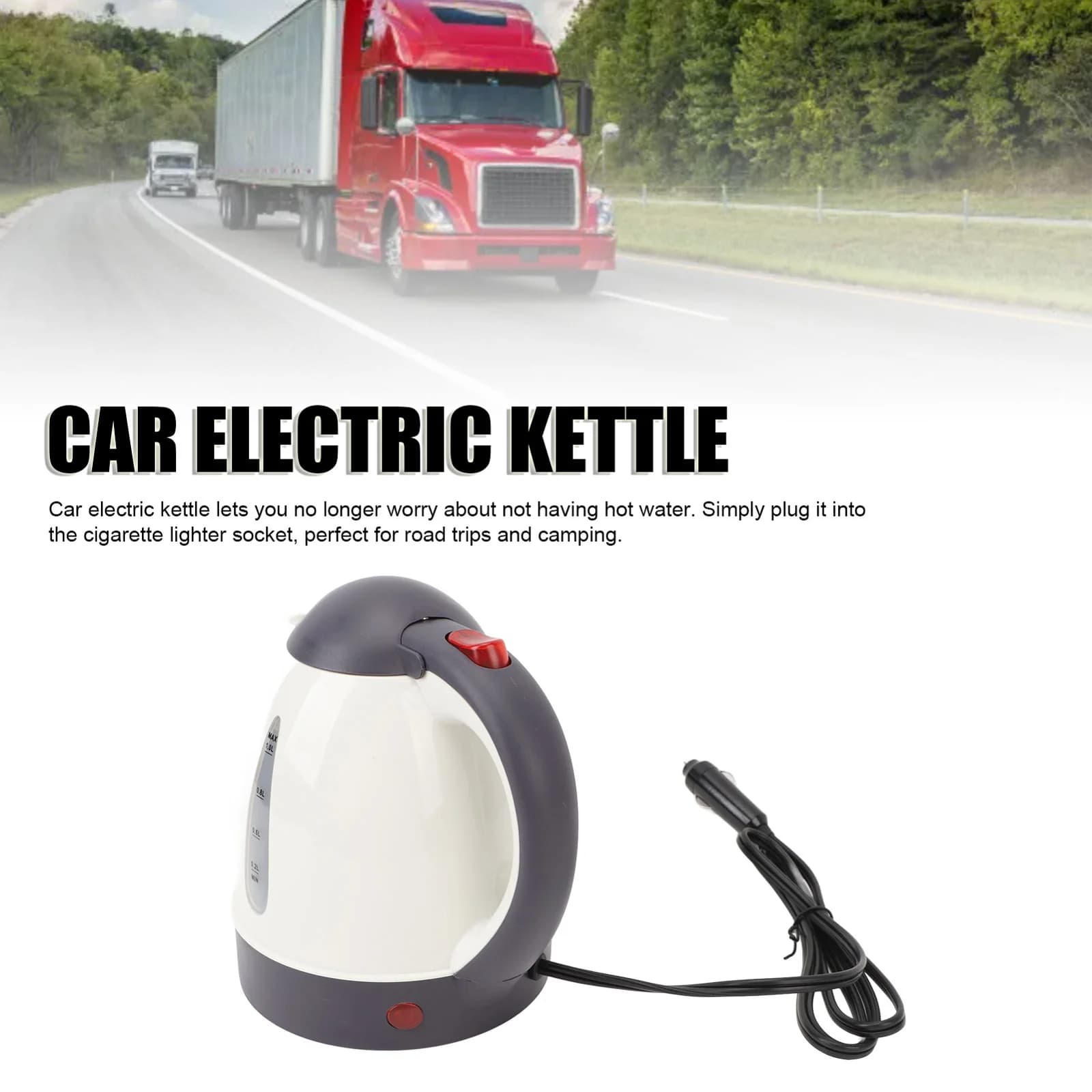 1L 12V/24V autós elektromos vízforraló