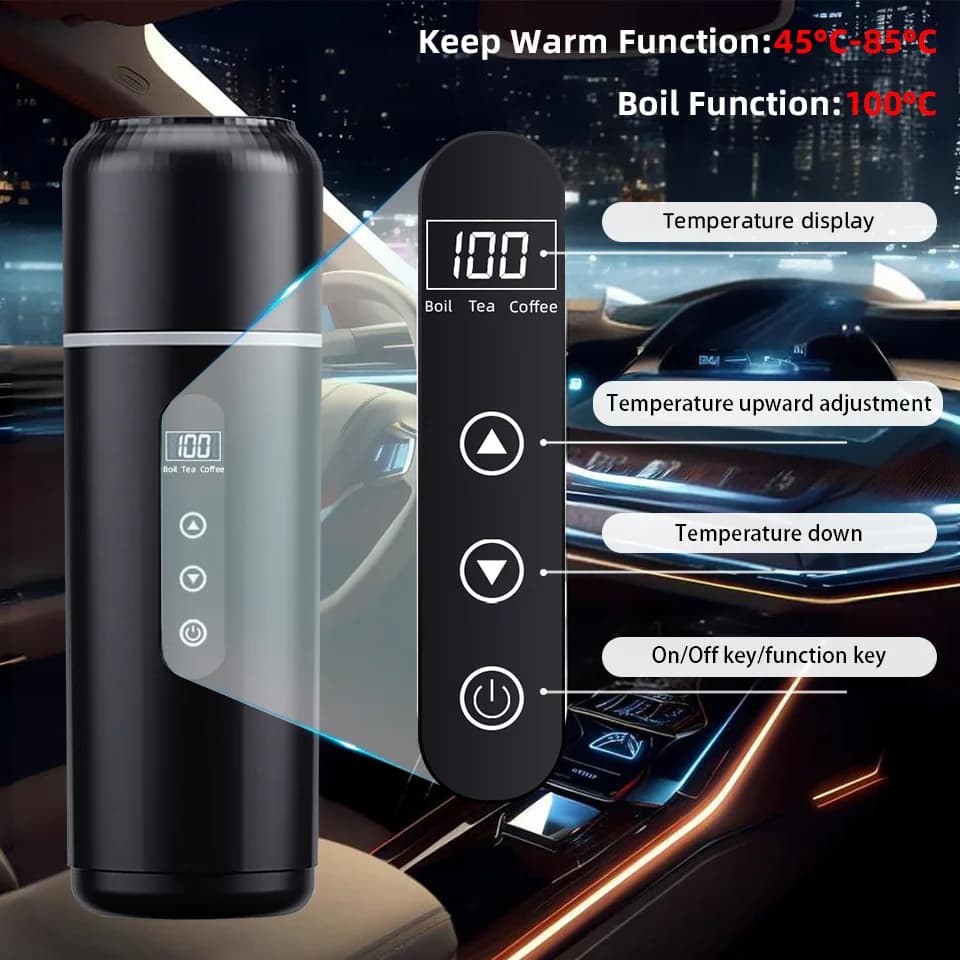500ml 12V/24V autós melegítő bögre