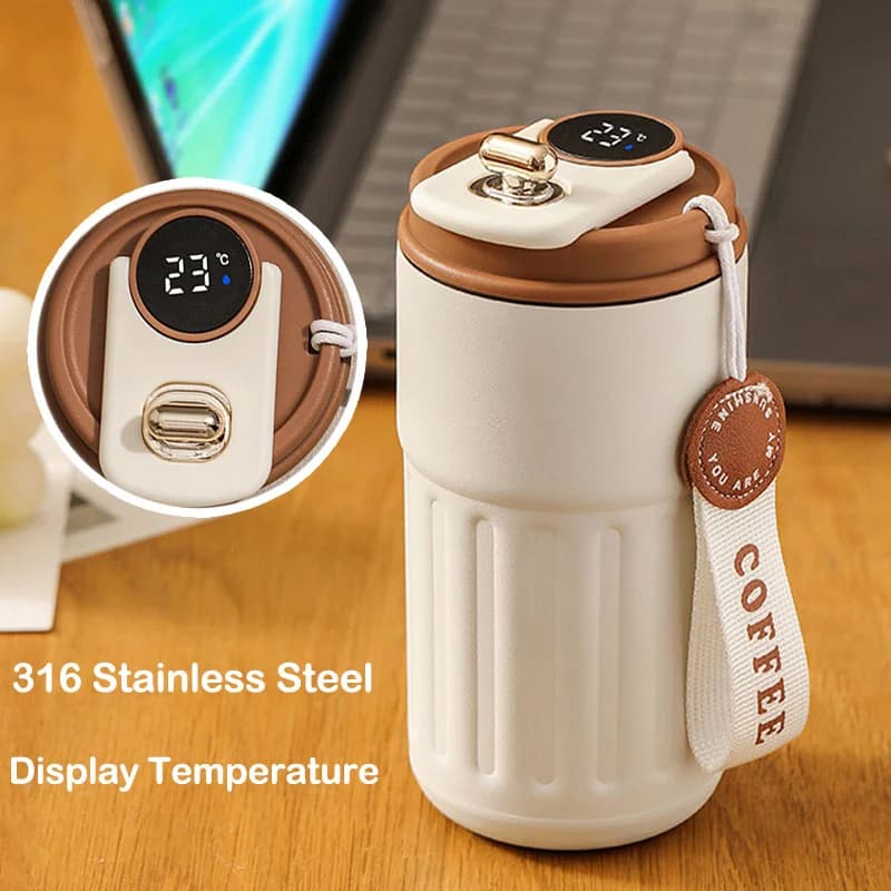 450ml hőmérséklet-kijelzős termoszbögre