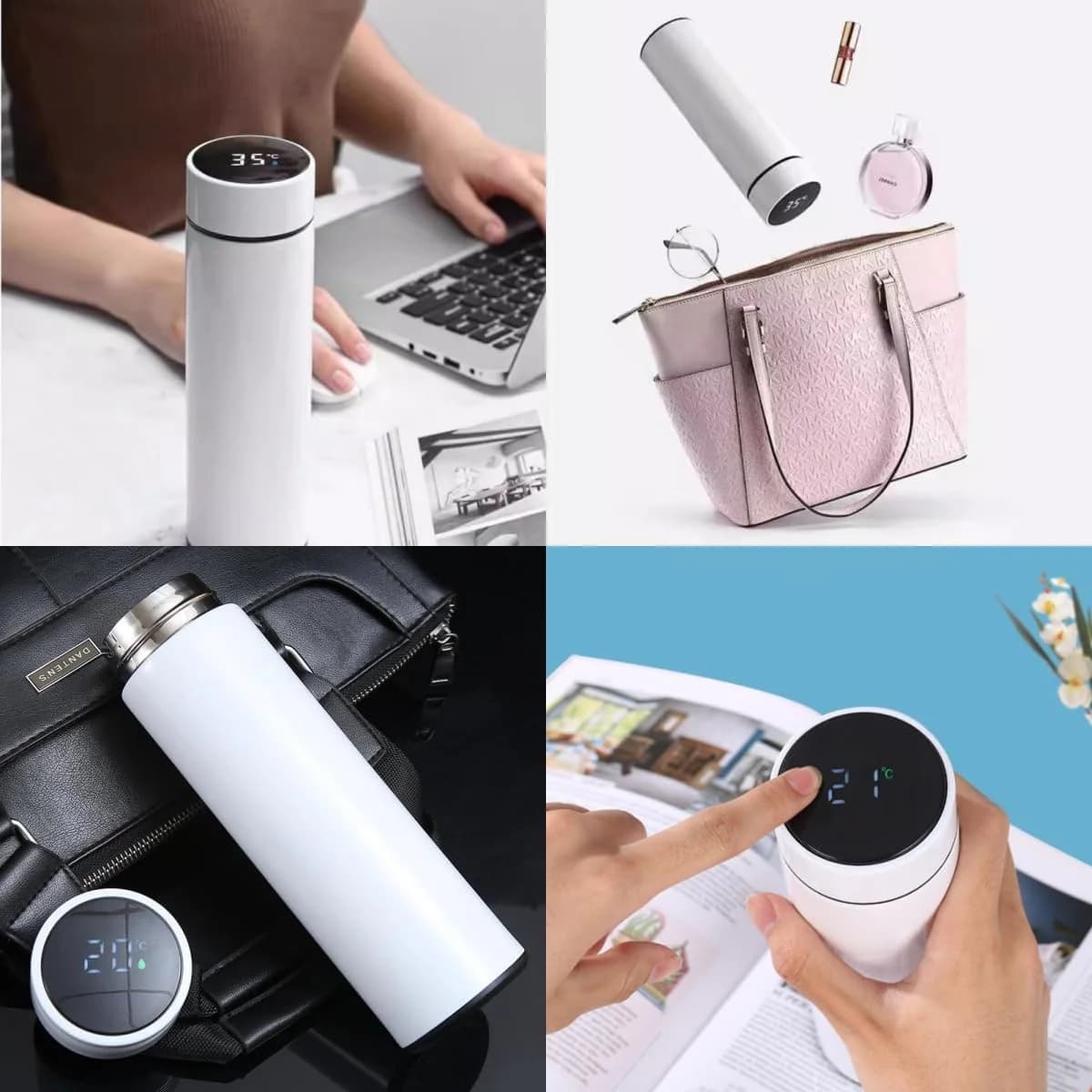 500ml hőmérséklet-kijelzős termoszpohár